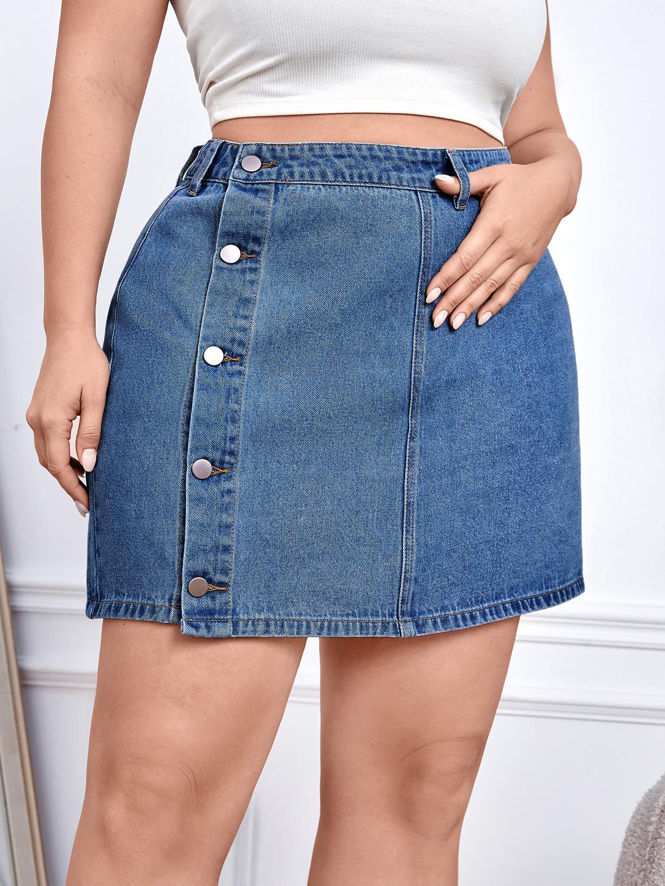 SHEIN PROSTA SPÓDNICA JEANS S06__46