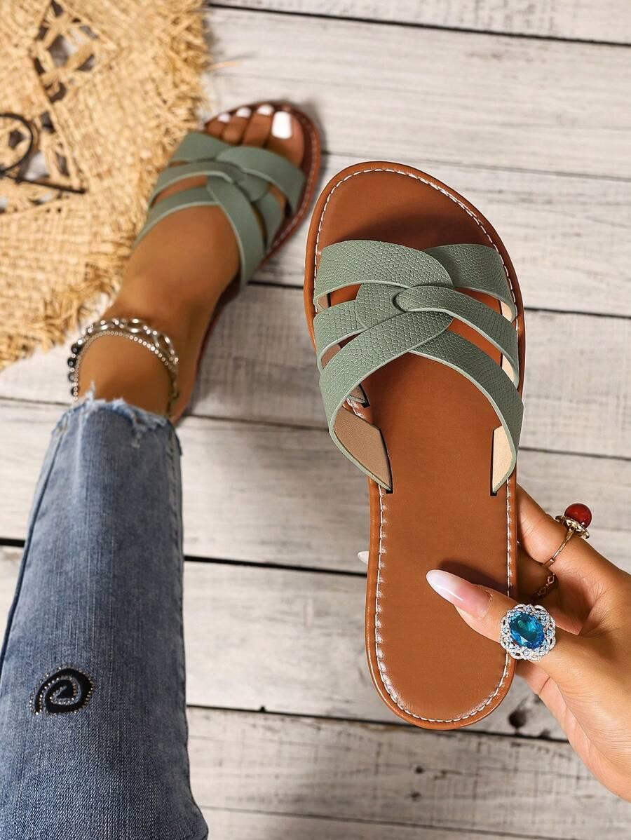 SHEIN ZIELONE KLAPKI CASUAL S06__37
