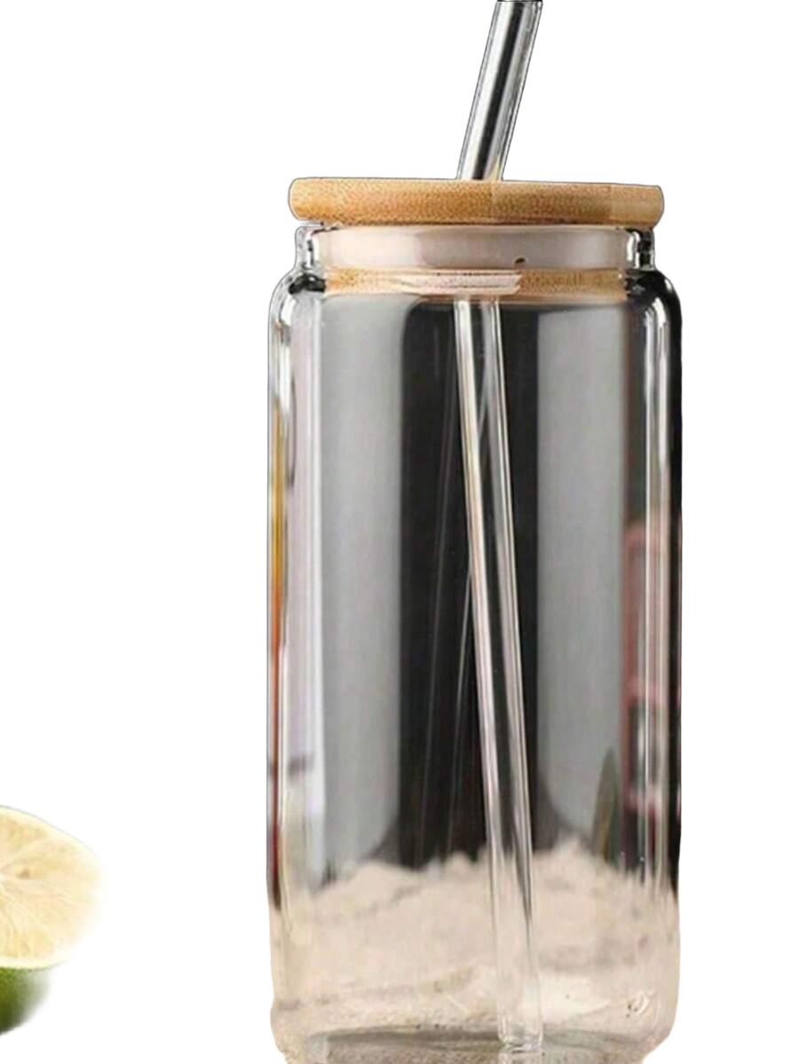 SHEIN SZKLANKA POKRYWKA SŁOMKA S07__550ML