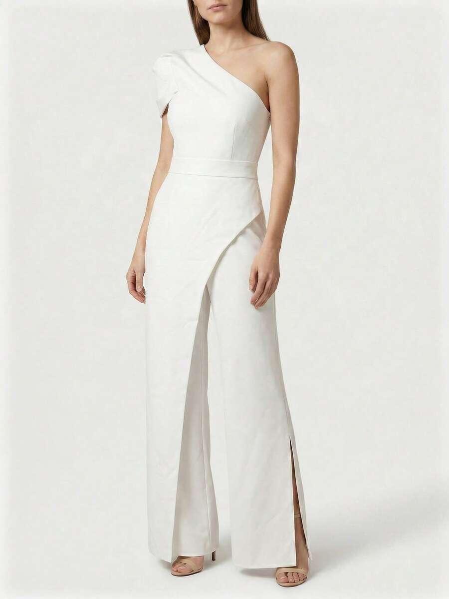 SHEIN BIAŁY ELEGANCKI KOMBINEZON S06__S
