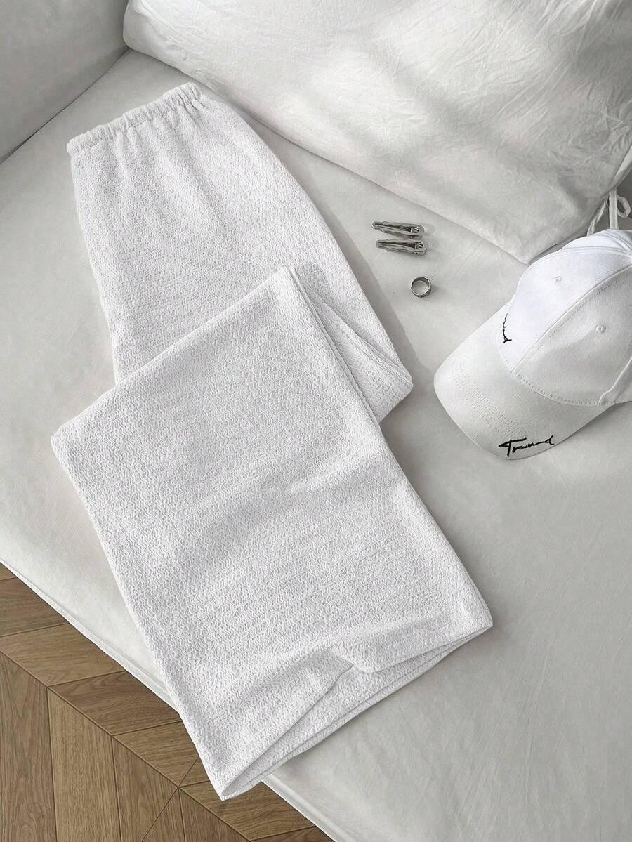 SHEIN BIAŁE SPODNIE TEKSTURA S09__XS
