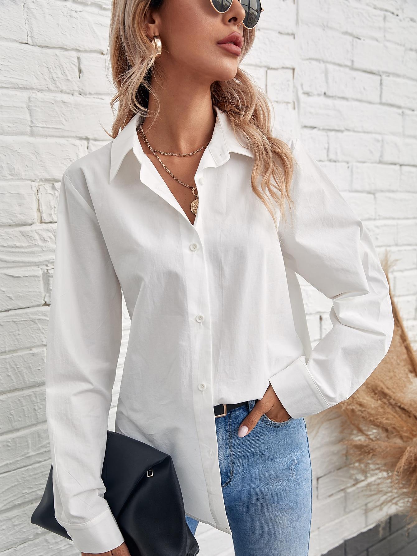 SHEIN BIAŁA KOSZULA KOŁNIERZYK S06__L