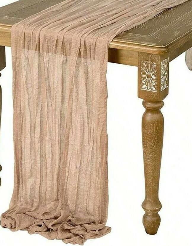 SHEIN BEŻOWY DEKORACYJNY BIEŻNIK NA STÓŁ S07__400X90CM