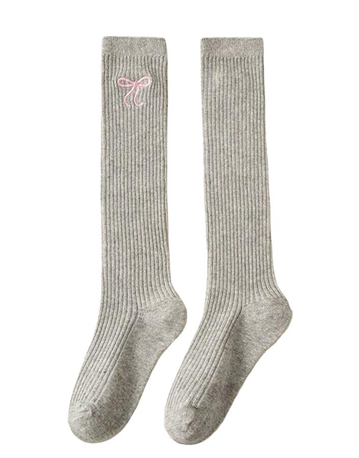 SHEIN SZARE SKARPETY KOKARDY 2-PACK 25-30