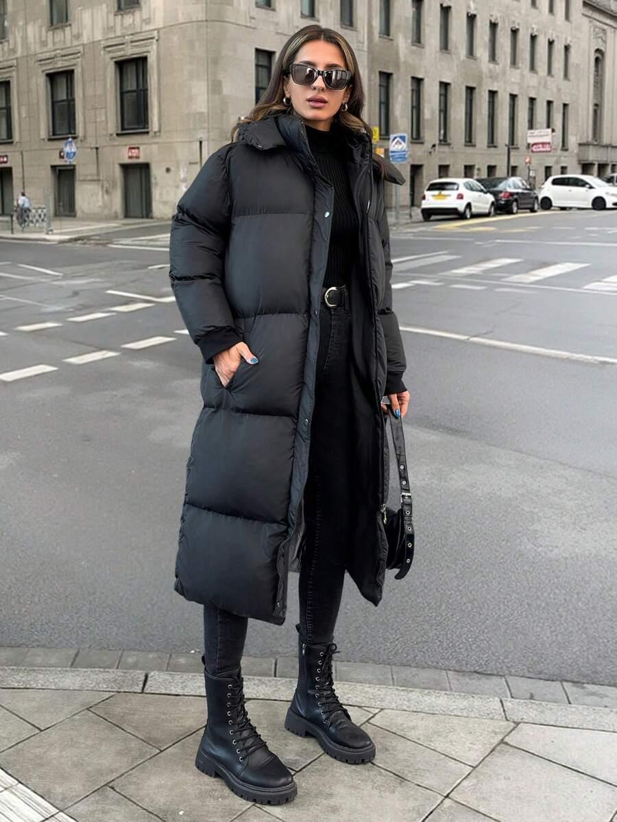 SHEIN CZARNA PIKOWANA KURTKA ZAMEK W01__L