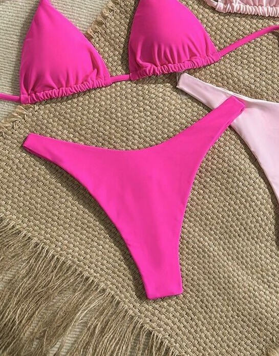 SHEIN DÓŁ OD BIKINI NEON MARSZCZENIE PK01__XL