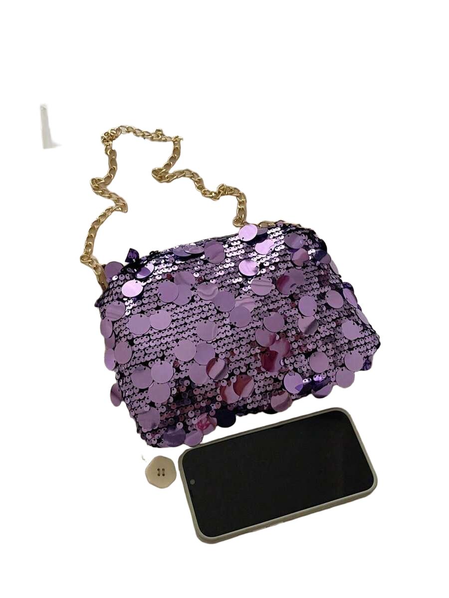 SHEIN FIOLETOWA TOREBKA ZDOBIENIE S07__22,5X1X16CM