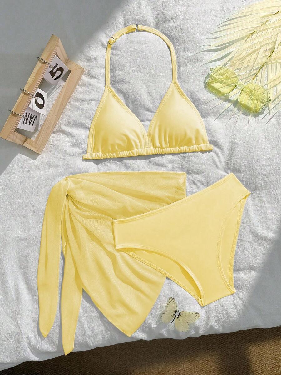 SHEIN DWUCZĘŚCIOWY STRÓJ KĄPIELOWY SPÓDNICA KOMPLET S09__134/140CM