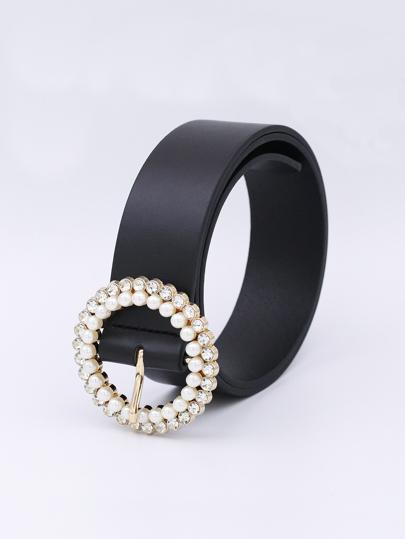 SHEIN CZARNY PASEK ZDOBIENIA S07__L