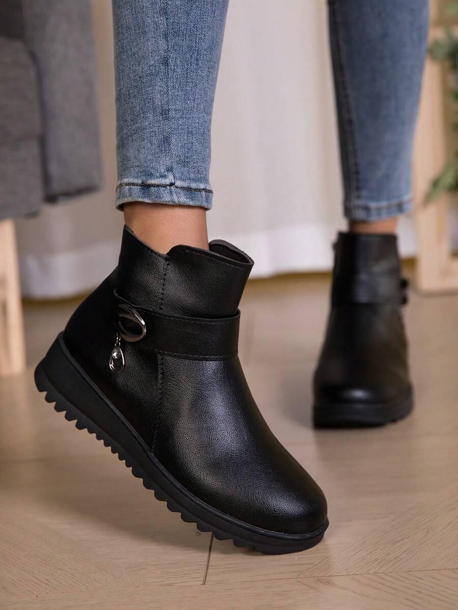 SHEIN CZARNE BOTKI ZAMEK W01__41