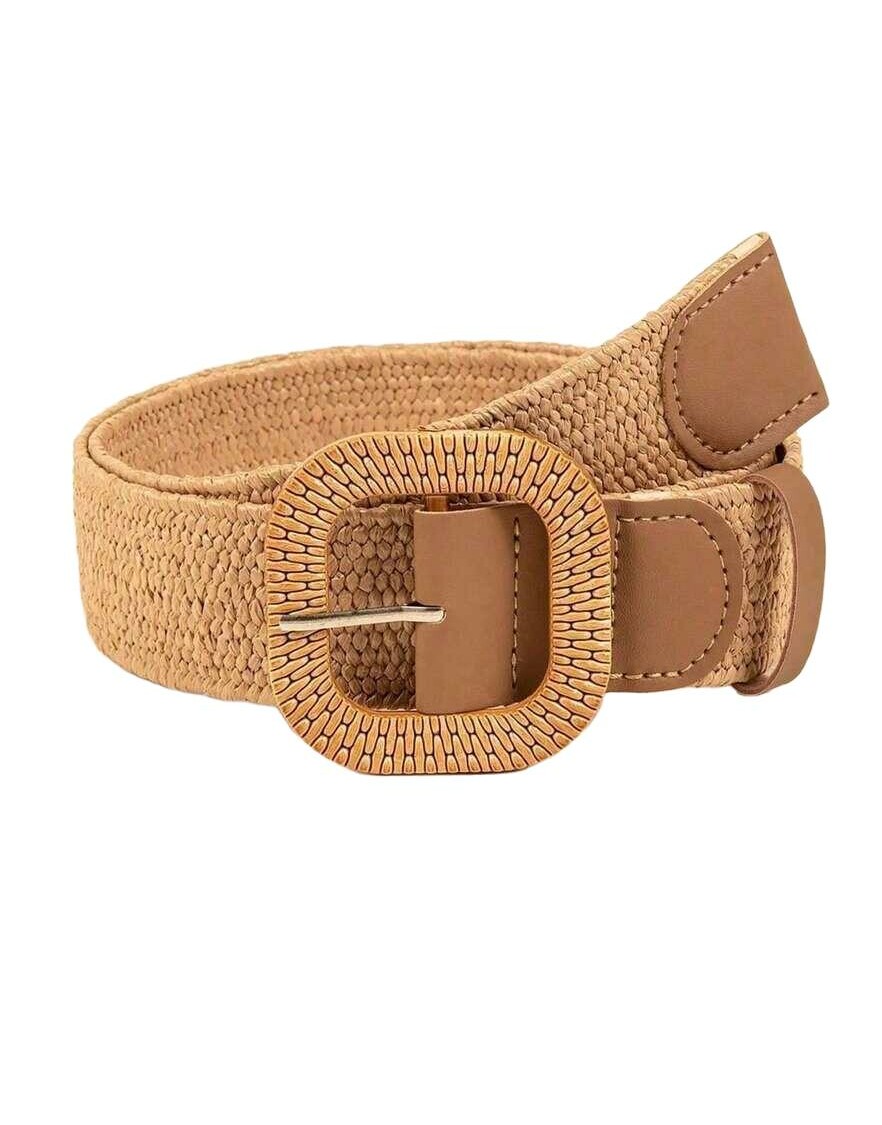 SHEIN BEŻOWY PASEK KLAMRA S07__100