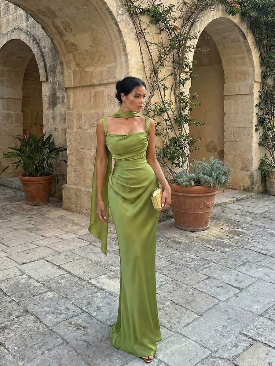SHEIN ZIELONA MAXI SUKIENKA S06__S