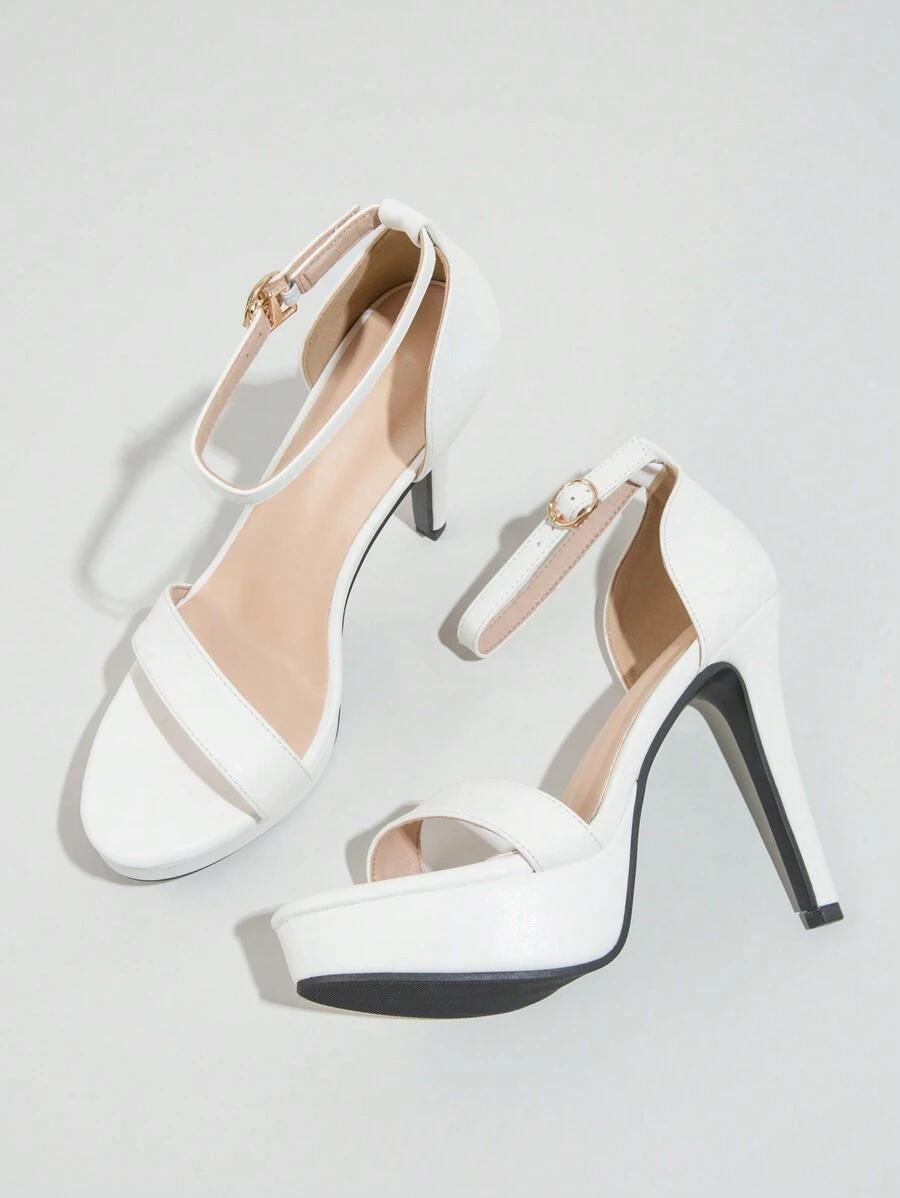 SHEIN BIAŁE SANDAŁY NA OBCASIE S06__37,5