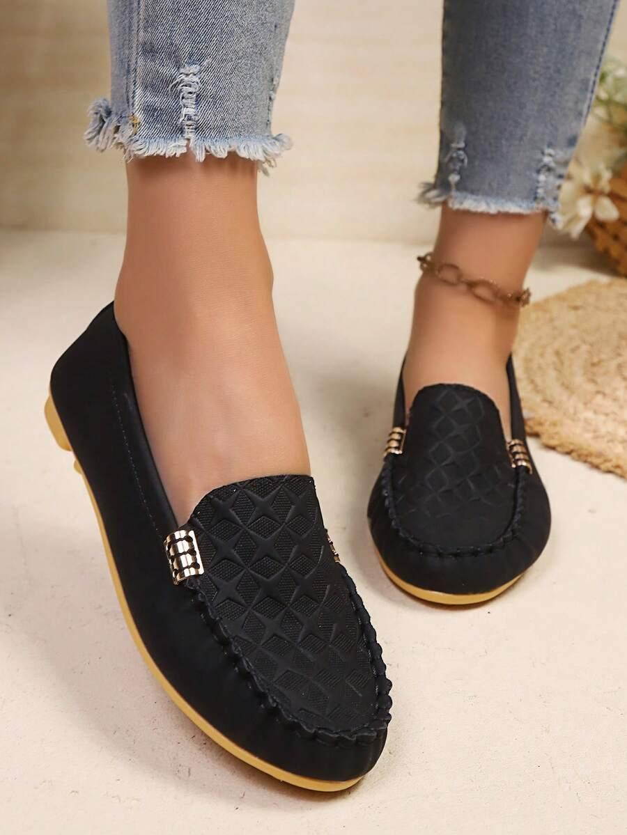SHEIN CZARNE MOKASYNY ZDOBIENIE S06__40