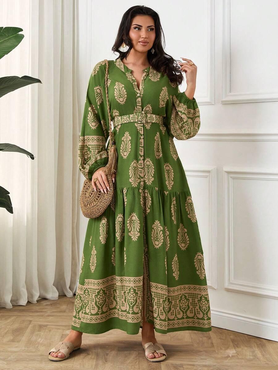 SHEIN ZIELONA MAXI SUKIENKA S06__46