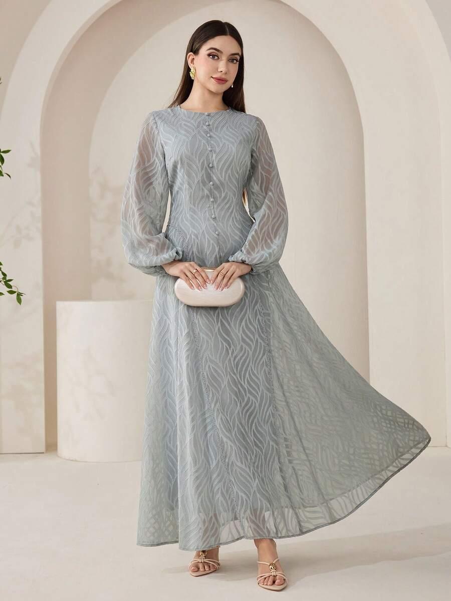 VEILORIE SZARA MAXI SUKIENKA S09__M