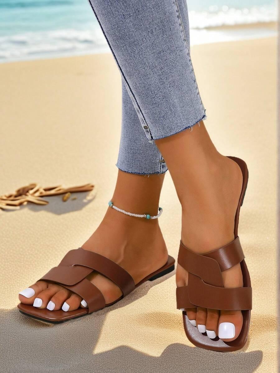 SHEIN BRĄZOWE KLAPKI CASUAL S06__40,5