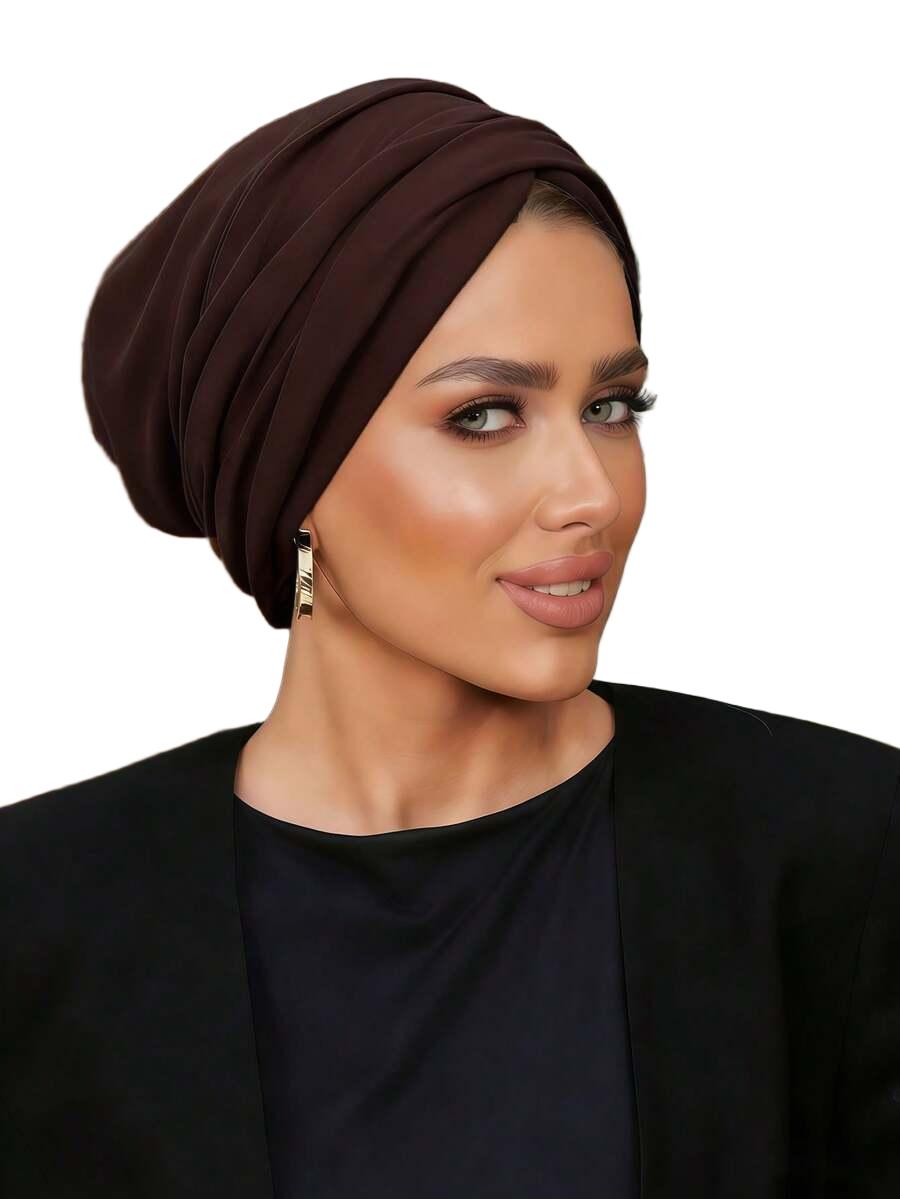 SHEIN BRĄZOWY TURBAN NA GŁOWĘ S07__