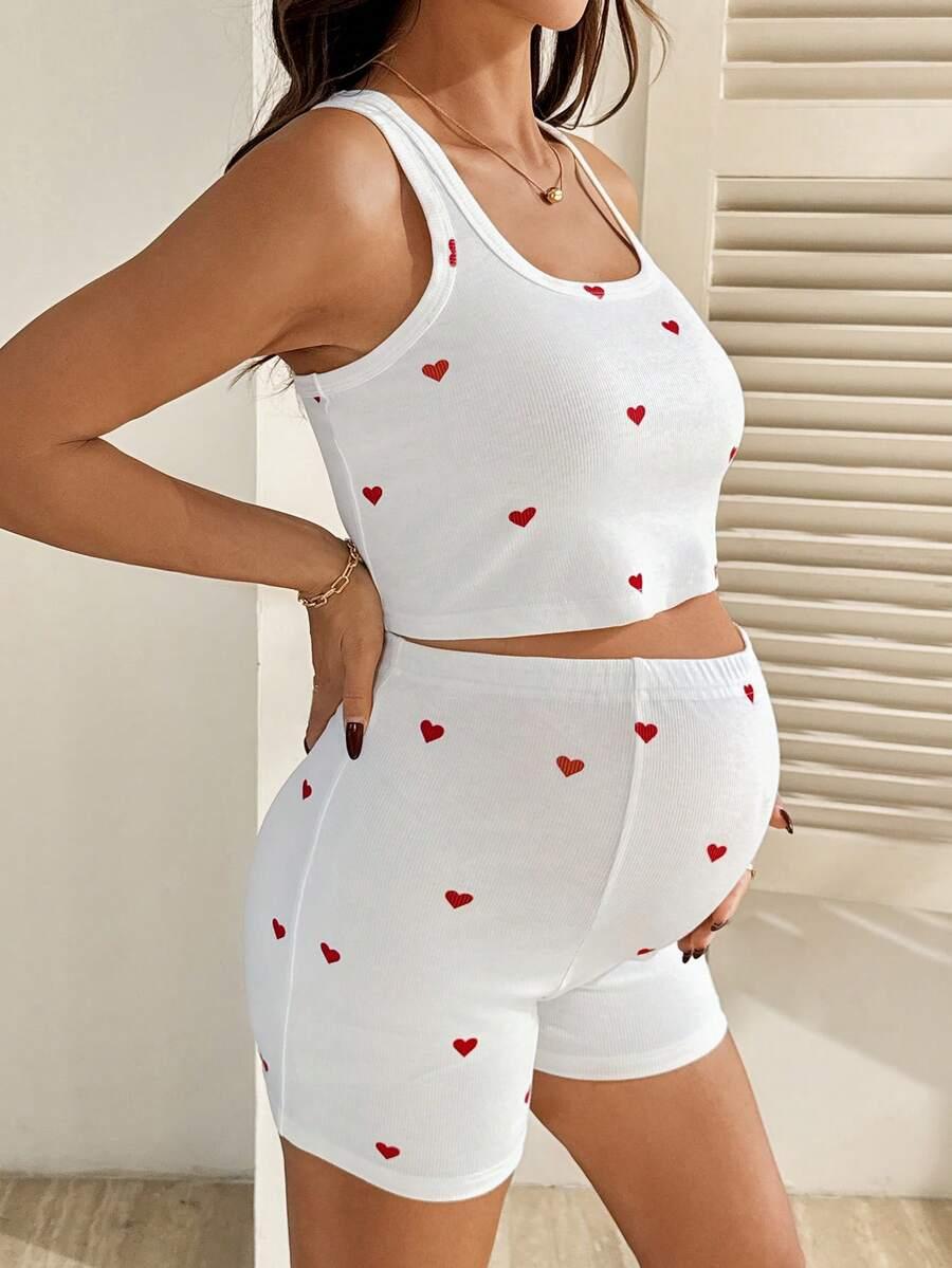 SHEIN KOMPLET CIĄŻOWY TOP SPODENKI S09__L