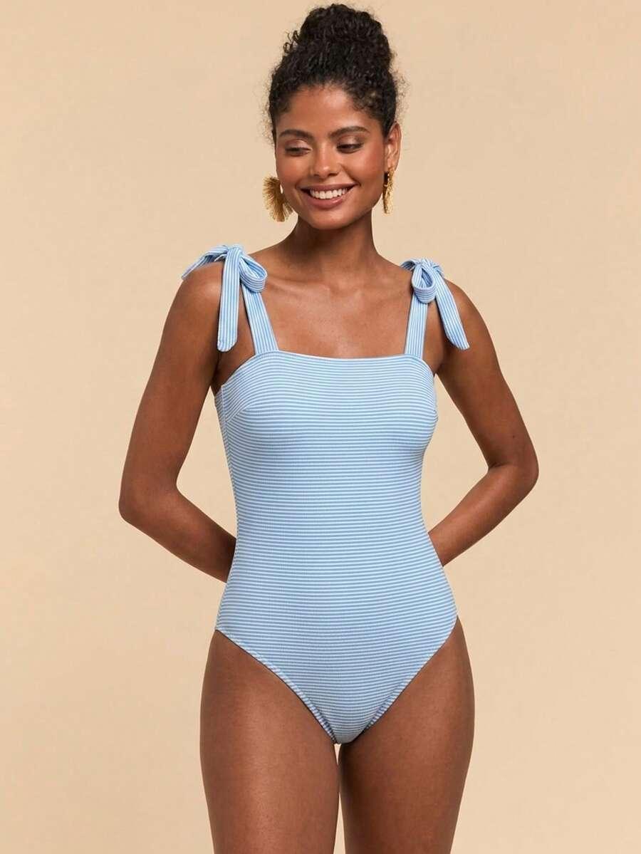SHEIN STRÓJ KĄPIELOWY JEDNOCZĘŚCIOWY PASKI S09__L