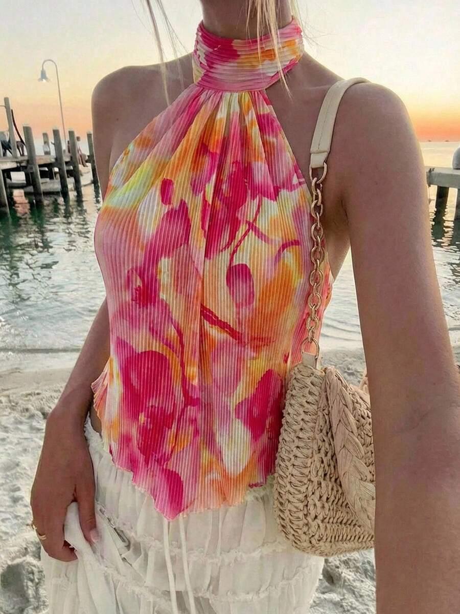 SHEIN TOP WIĄZANIE WZÓR S06__M