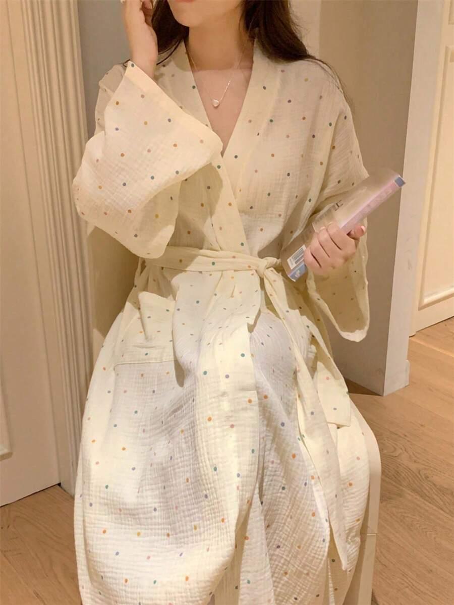 SHEIN SZLAFROK WZÓR KROPKI PK01__XL