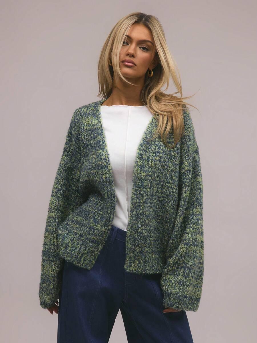 SHEIN ZIELONY SWETER NARZUTKA S06__L