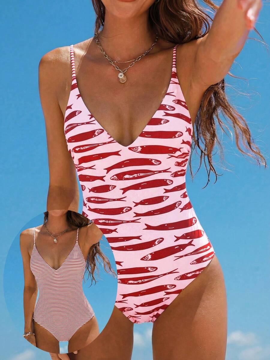 SWIM MOD JEDNOCZĘŚCIOWY STRÓJ KĄPIELOWY PRINT S09__L