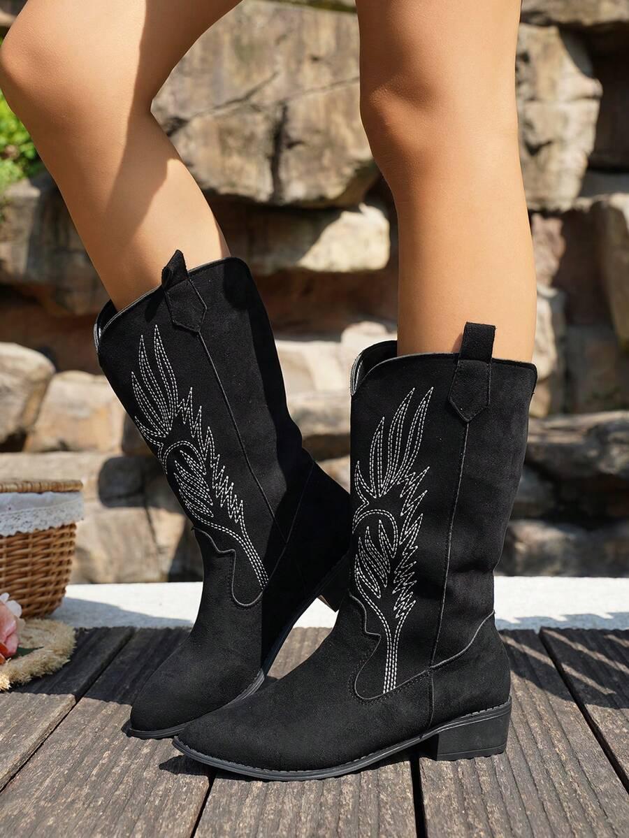 SHEIN CZARNE KOZAKI KOWBOJKI W01__40,5