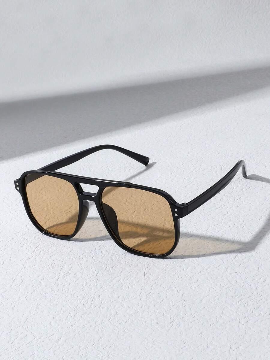 SHEIN BRĄZOWE OKULARY PRZECIWSŁONECZNE S07