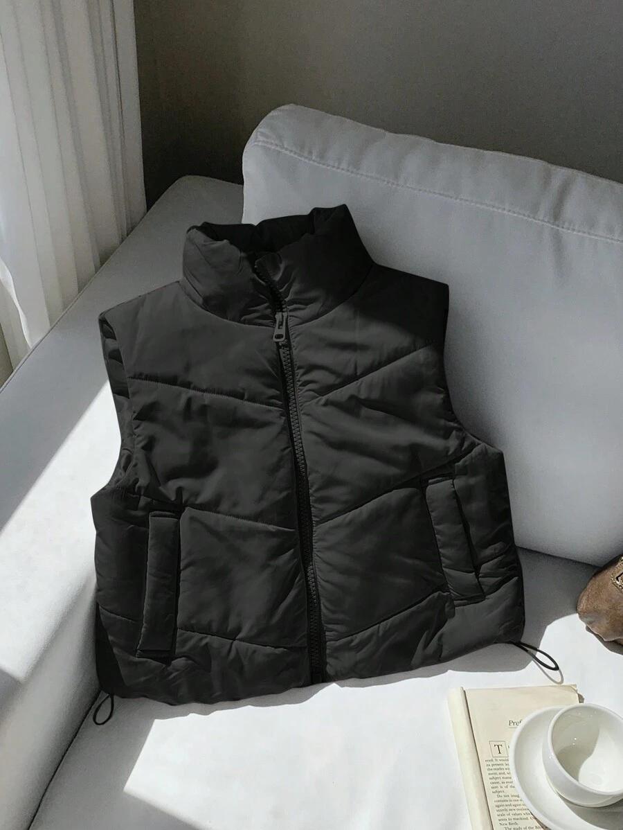 COMFORTCANA CZARNA KAMIZELKA ZAMEK W01__L