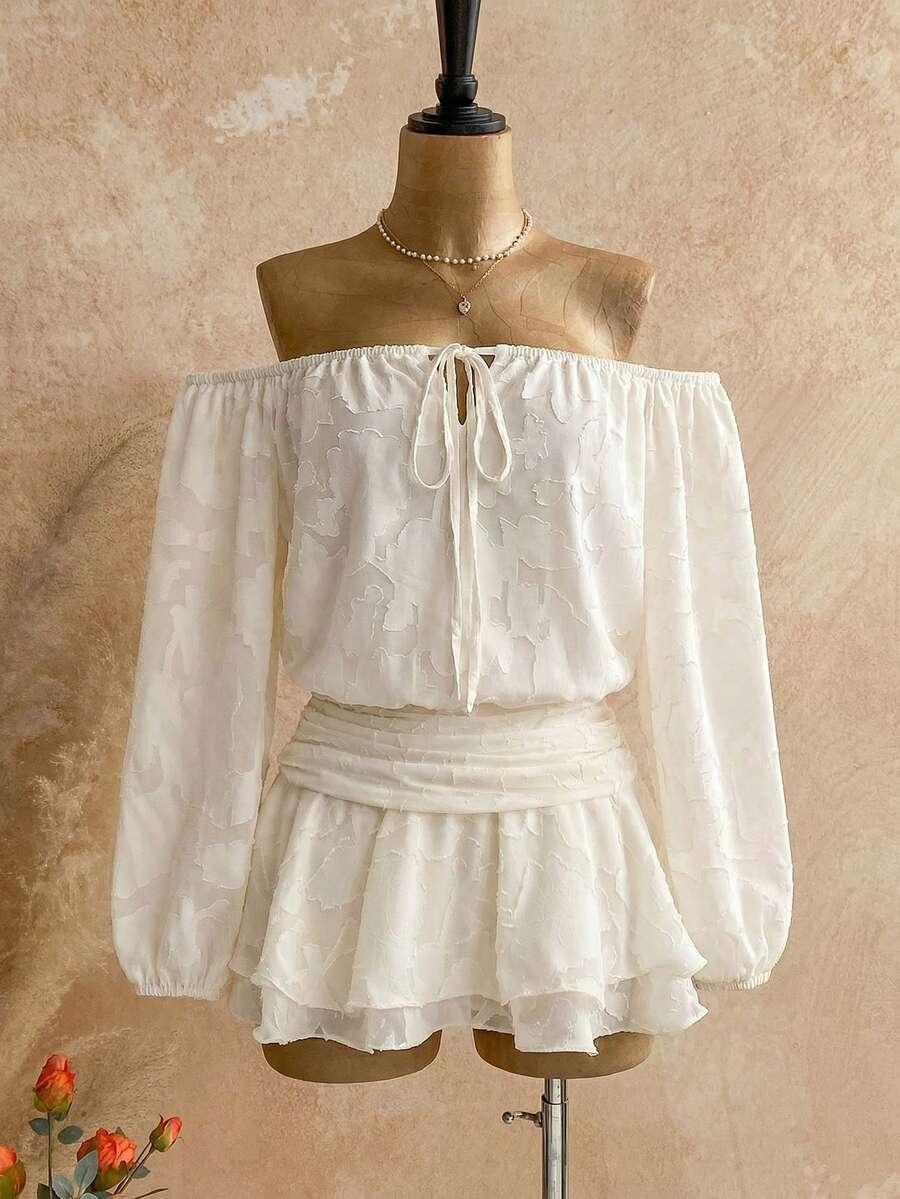 SOLEIA KREMOWA MINI SUKIENKA S06__XS