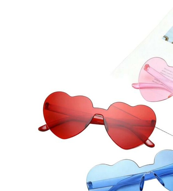 SHEIN CZERWONE OKULARY SERCA 3-PACK S07__