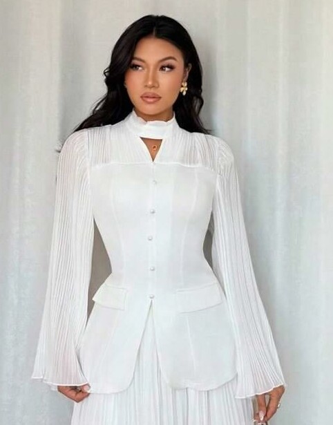 SHEIN BIAŁA BLUZKA DŁUGI RĘKAW S06__XL