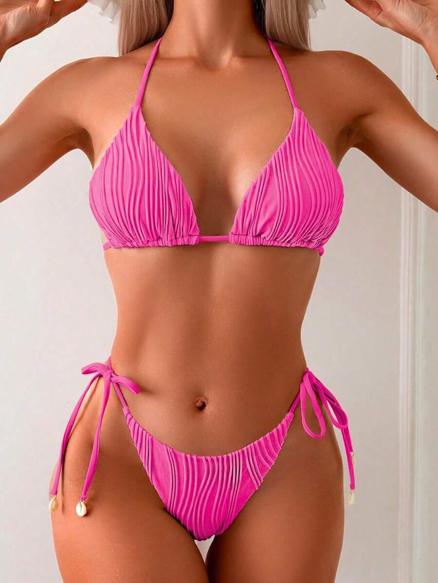 SHEIN RÓŻOWY DWUCZĘŚCIOWY STRÓJ KĄPIELOWY S09__S