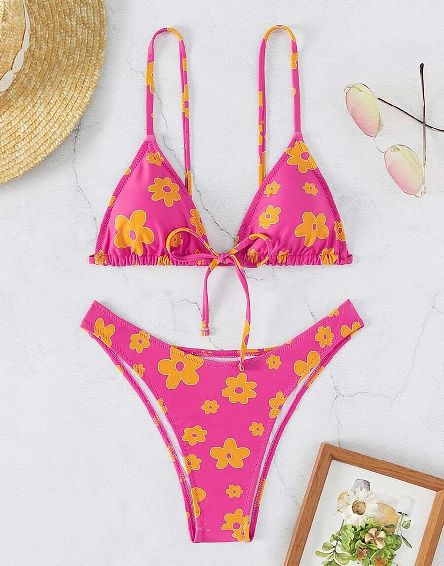 SHEIN KOMPLET BIKINI WZÓR KWIATY