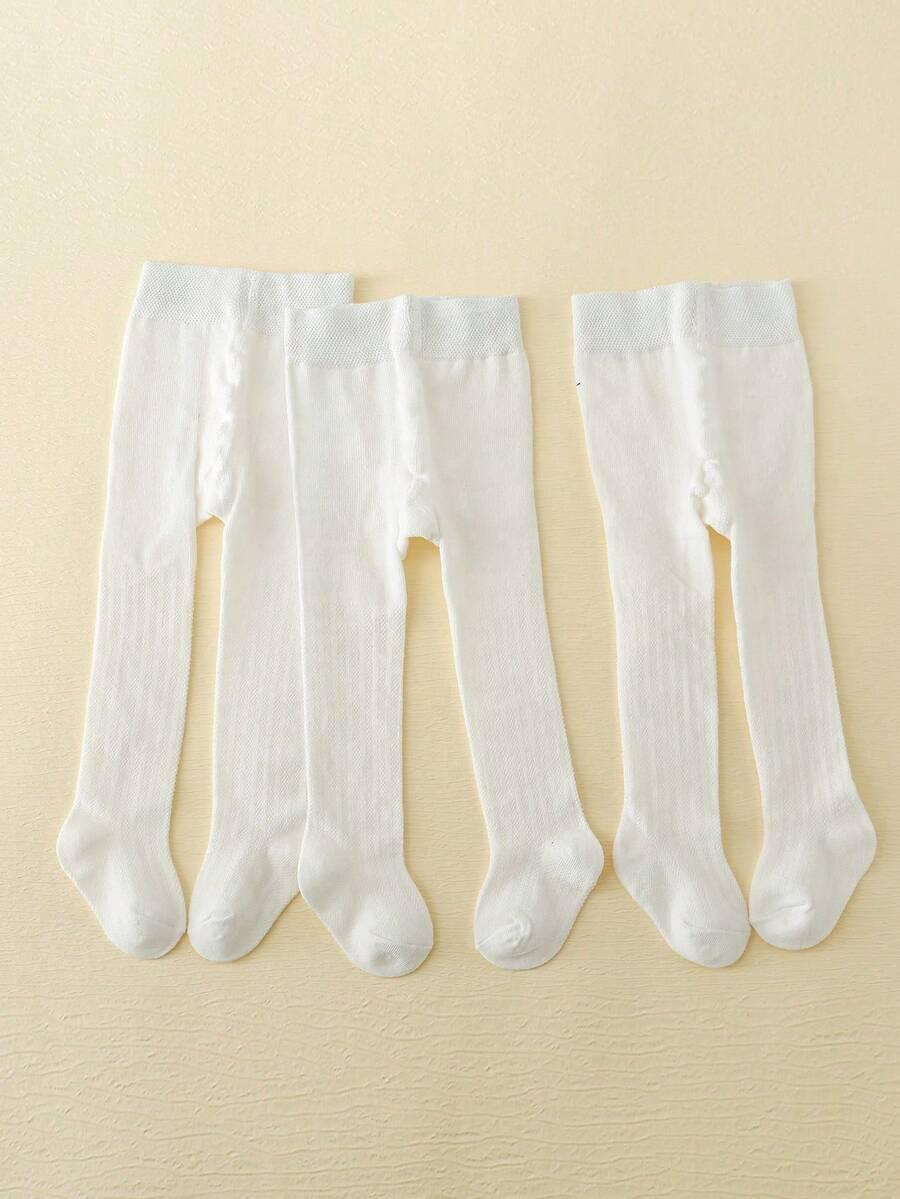 SHEIN BIAŁE RAJSTOPY 3-PACK S06__98/122