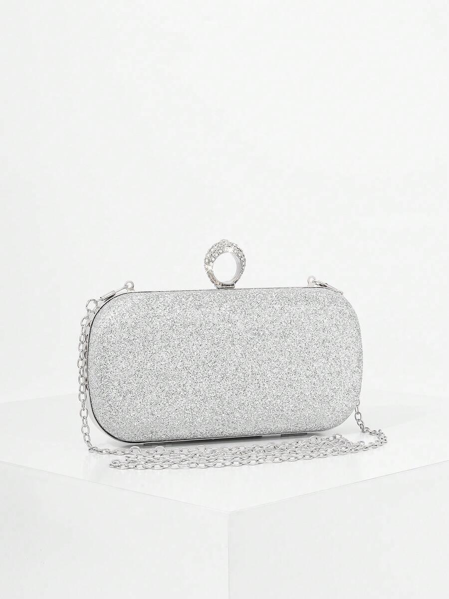 SHEIN SREBRNA TOREBKA POŁYSK S07__19X4.5X9.5CM