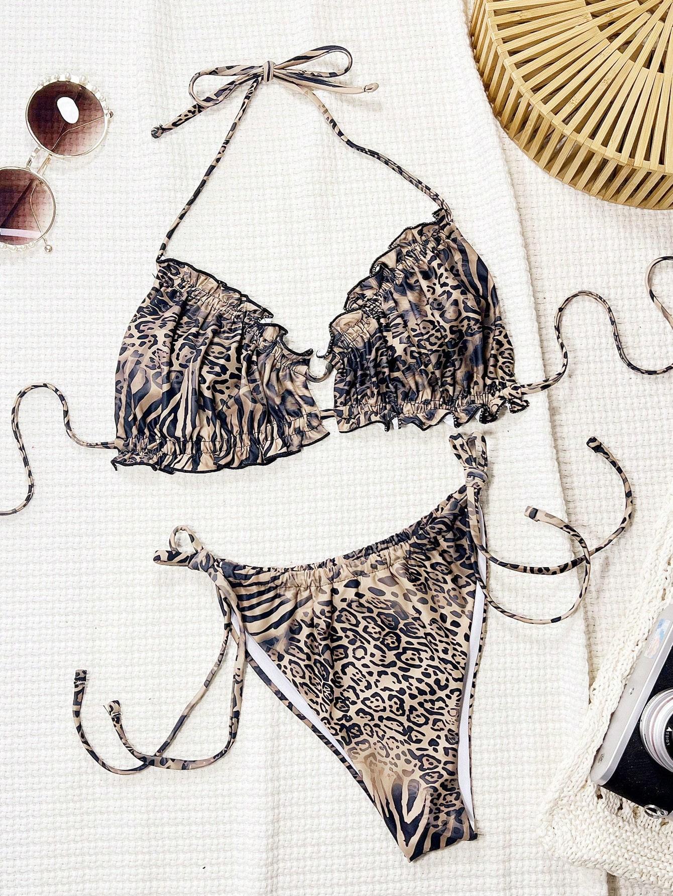 SHEIN STRÓJ KĄPIELOWY DWUCZĘŚCIOWY PRINT S09__M
