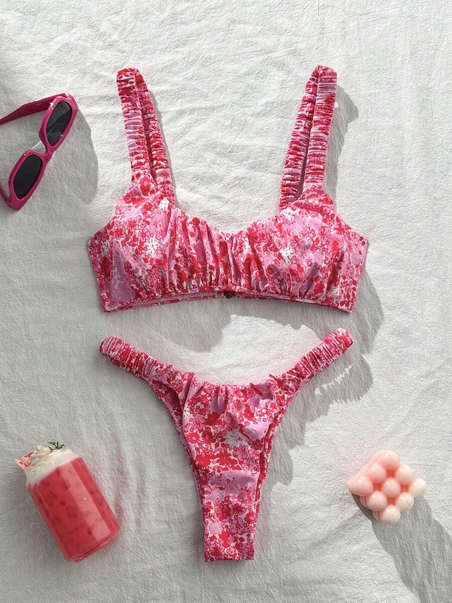 SWIM MOD RÓŻOWY DWUCZĘŚCIOWY STRÓJ KĄPIELOWY PRINT S09__M