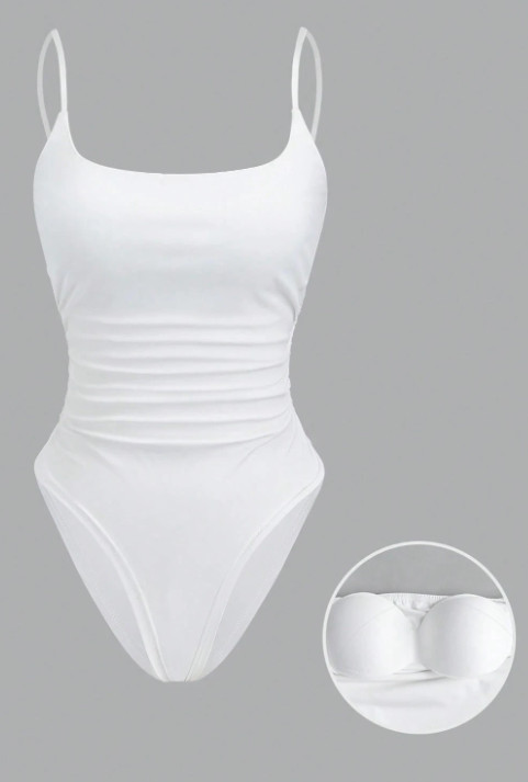 SHEIN BIAŁE BODY NA RAMIĄCZKACH S06__M
