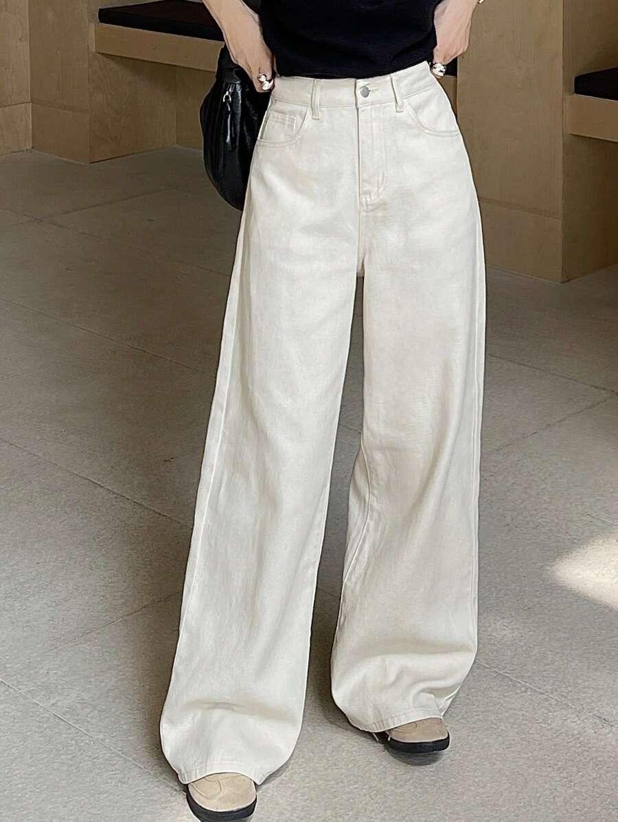 DAZY BEŻOWE SPODNIE JEANS S06__L