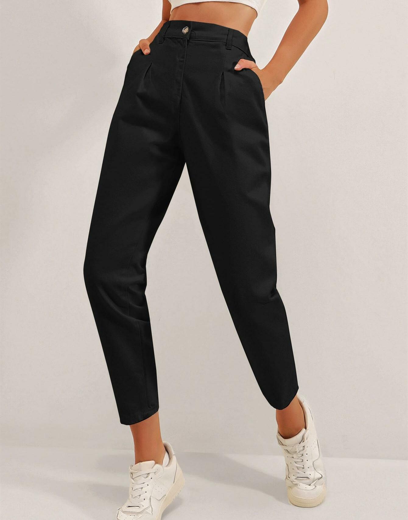 SHEIN CZARNE SPODNIE JEANSOWE Z WYSOKIM STANEM ZAMEK S06__L