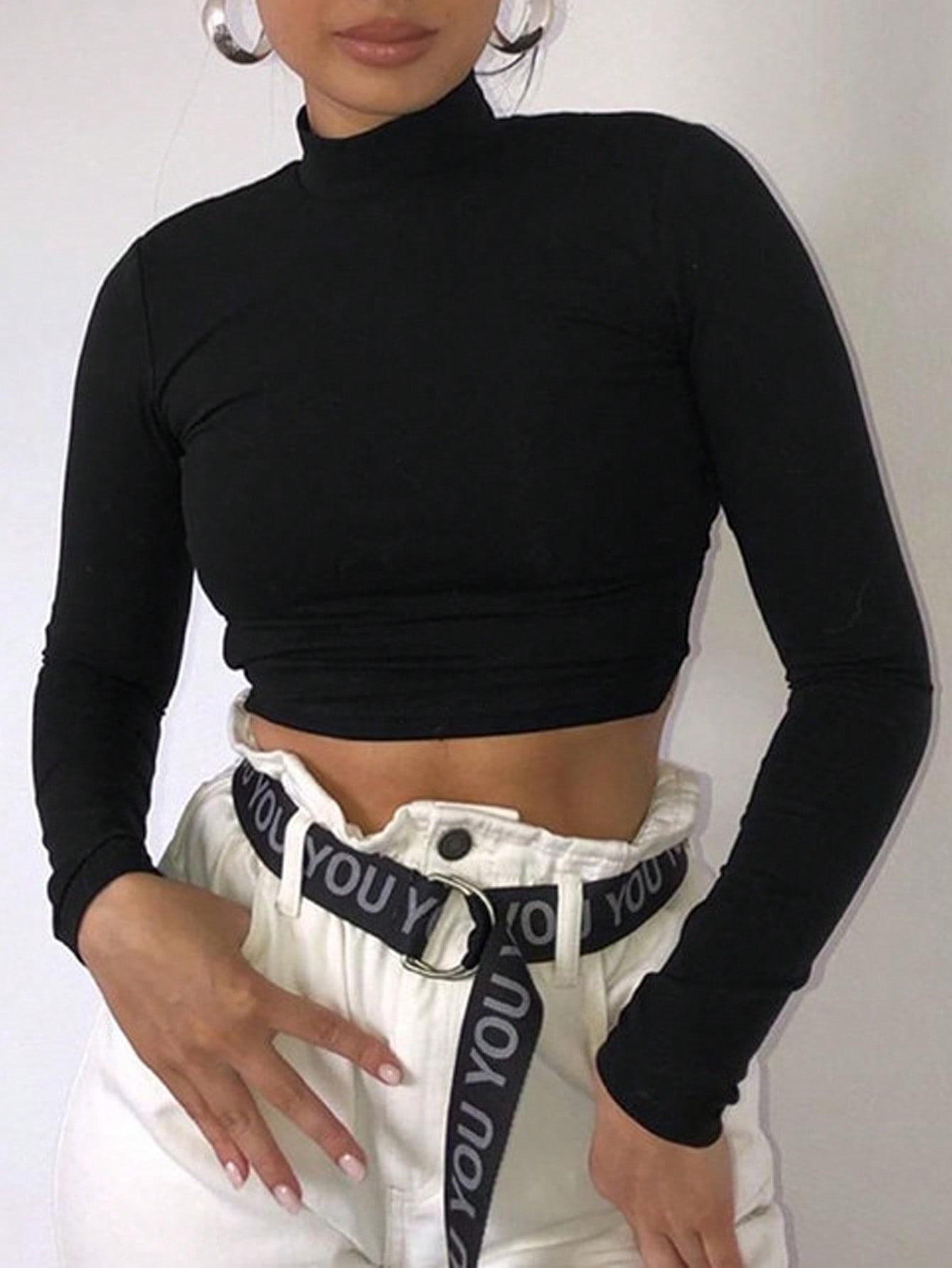 SHEIN CZARNY TOP WIĄZANIE S06__XL
