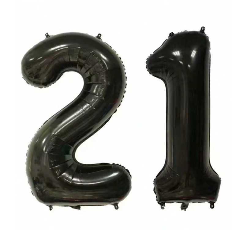 SHEIN CZARNE BALONY CYFRA 21 S07__101CM