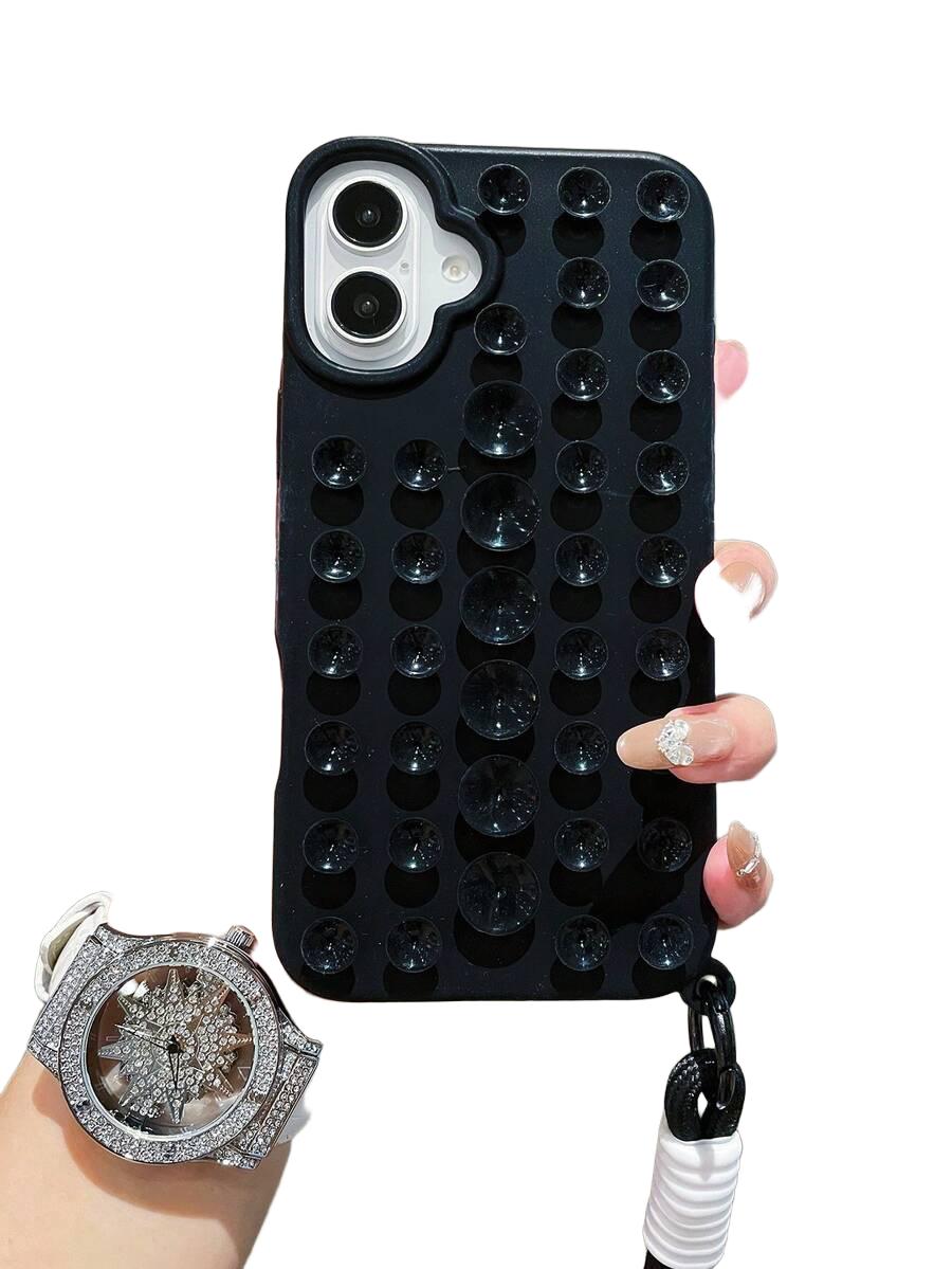 SHEIN CZARNE ETUI Z PRZYSSAWKĄ I UCHWYTEM IPHONE 13 S07