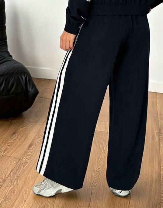 SHEIN GRANATOWE SPODNIE PASKI S06__M