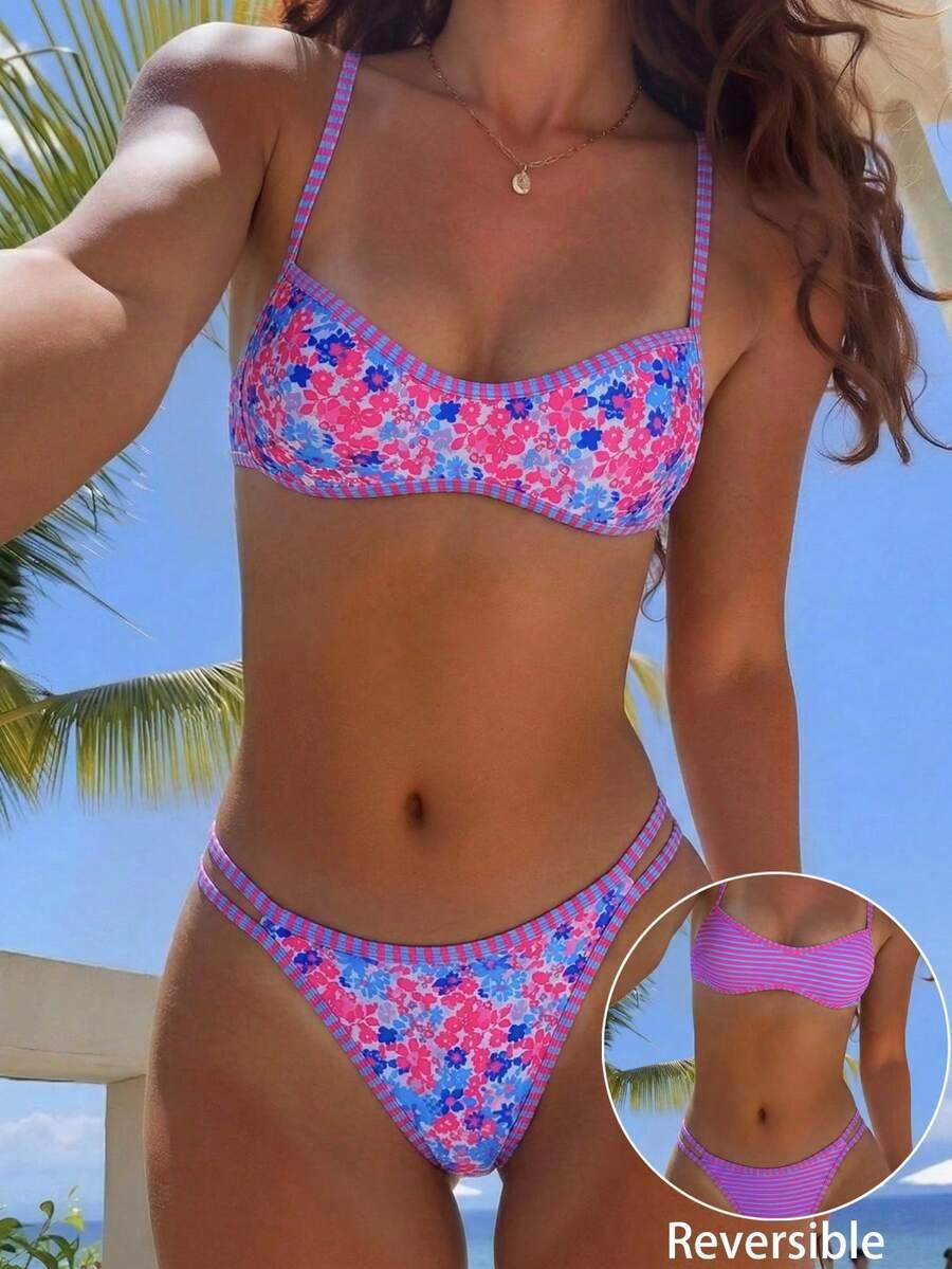SHEIN DWUSTRONNY STRÓJ KĄPIELOWY WZÓR S09__XS