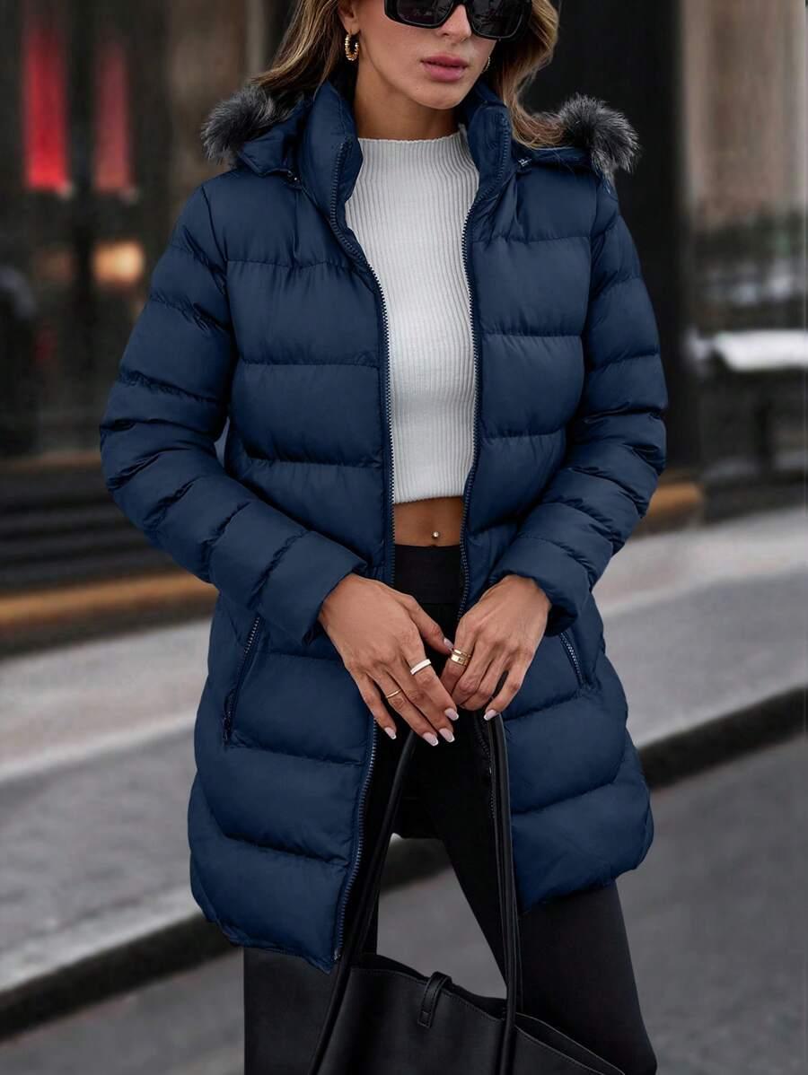SHEIN GRANATOWA PIKOWANA KURTKA W01__M