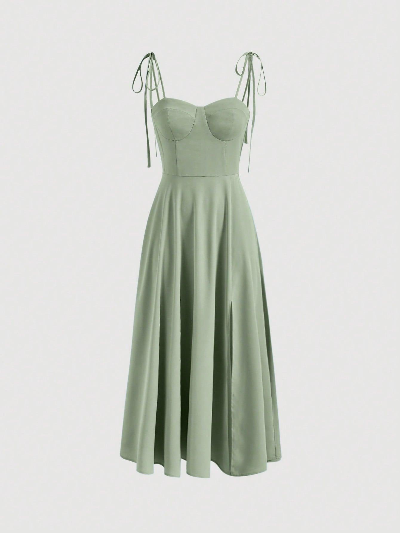 SHEIN ZIELONA MIDI SUKIENKA S06__S